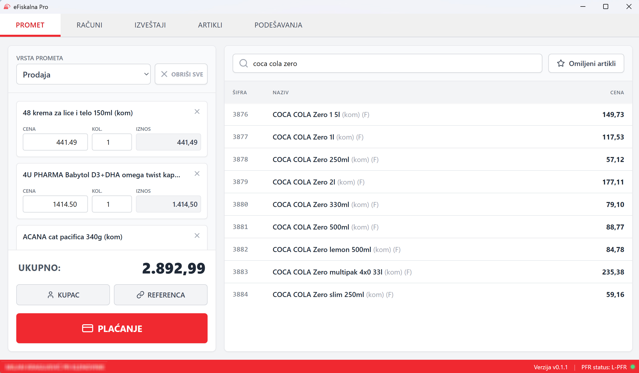 eFiskalna Pro - softver za efiskalizaciju i fiskalna kasa